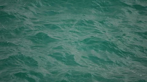 Choppy Teal Waves on Windy Ocean Stock Footage 305957367