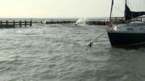 Choppy Waters at Hill Head Harbour Stock Footage