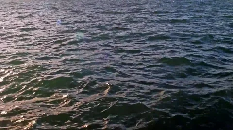 Choppy waves during sunset Washington Sound Video stock 58628771