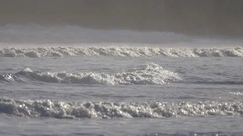 Choppy waves in slow motion Stock Footage 127396926