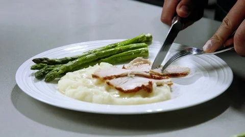 Chops meat in a plate Video stock 221187453