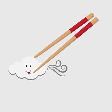 Chopsticks with cloud Stock Illustration