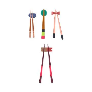 Chopsticks with rests creating elegant dining culture Stock Illustration