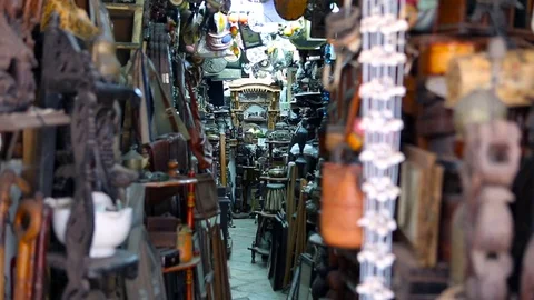 Chor Bazaar - Antique Indian Thieves Market  MUMBAI, Maharashtra, INDIA. Stock Footage 74613334