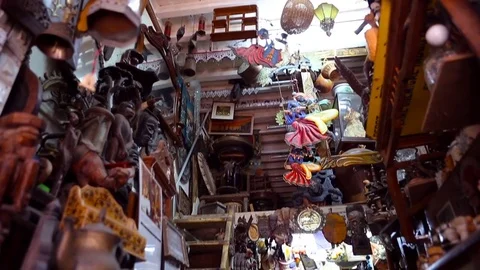 Chor Bazaar - Antique Indian Thieves Market  MUMBAI, Maharashtra, INDIA. Stock Footage 74613525