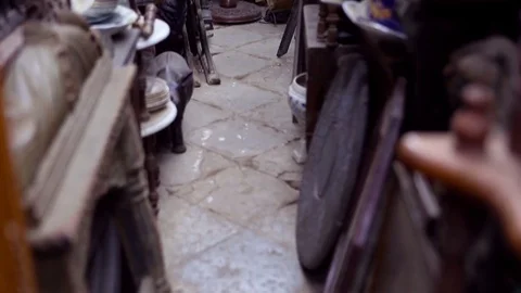 Chor Bazaar - Antique Indian Thieves Market  MUMBAI, Maharashtra, INDIA. Stock Footage 74613619