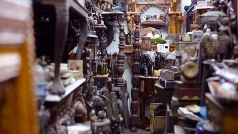 Chor Bazaar - Antique Indian Thieves Market  MUMBAI, Maharashtra, INDIA. Stock Footage 74613633