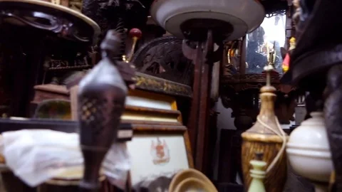 Chor Bazaar - Antique Indian Thieves Market  MUMBAI, Maharashtra, INDIA. Stock Footage 74613673
