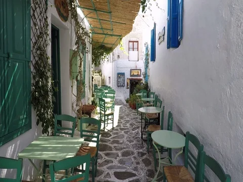 Chora in Amorgos island, Greece Stock Footage
