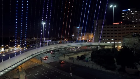 Chords Bridge jerusalem 06 Stock Footage 126316155