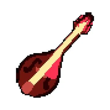 Chords mandolin pixel art vector illustration Stock Illustration