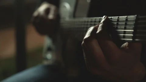 Chords Progression on Electric Guitar Stock-Footage 90093335