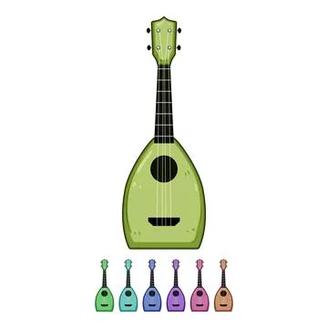 Chords ukulele cartoon vector graphic Stock Illustration