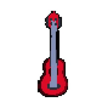 Chords ukulele pixel art vector illustration 스톡 일러스트