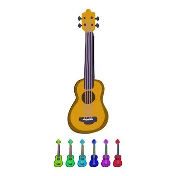 Chords ukulele vector cartoon graphic Stock Illustration