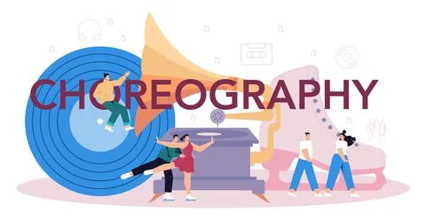 Choreographer concept. Dance teacher in studio. Training courses Stock Illustration
