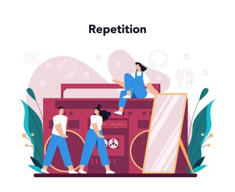 Choreographer concept. Dance teacher in studio. Training courses Stock Illustration