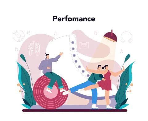 Choreographer concept. Dance teacher in studio. Training courses Stock Illustration