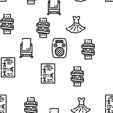 Choreography Dance Vector Seamless Pattern 스톡 일러스트