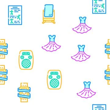 Choreography Dance Vector Seamless Pattern Stockillustratie