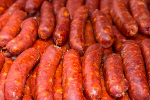 Chorizo background Stock Photos