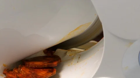Chorizo Sausage Cut On Machine Video stock 102610002