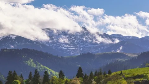 Chornohora, highest mountain range in Ukrainian Carpathians Stock Footage 120858771