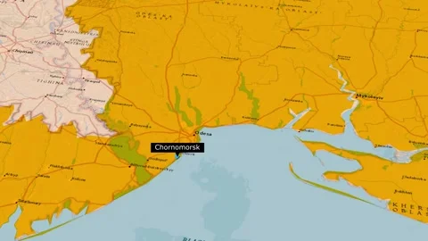 Chornomorsk City Location Map Odesa Oblast Ukraine Animation Stock Footage 344620669