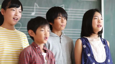 Chorus elementary school students Stock Footage 159746767