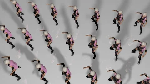 Chorus Line Dance Step Loop With 3D Character Stock Footage 67156264