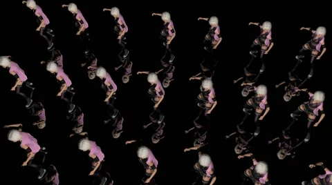 Chorus Line Dance Step Loop With 3D Character Stock Footage 67156309
