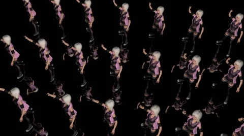 Chorus Line Dance Step Loop With 3D Character Stock Footage 67156500