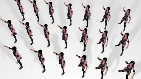 Chorus Line Dance Step Loop With 3D Character Stock Footage 67156502