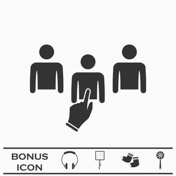 Chosen one icon flat Stock Illustration