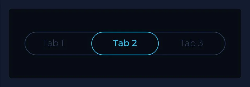 Chosen second tab in menu bar UI element template Stock Illustration