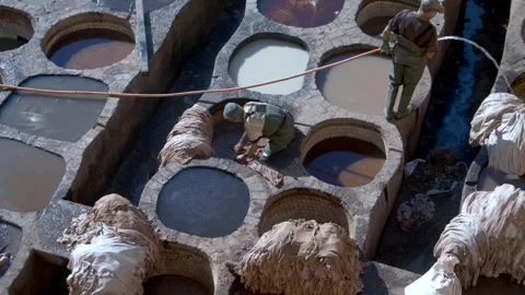 Chouara Tannery Stock Footage 266934843