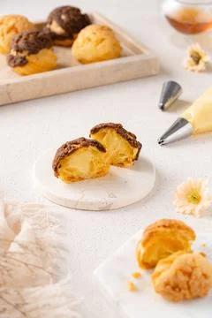 Choux pastries Stock Photos