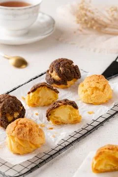 Choux pastries Stock Photos