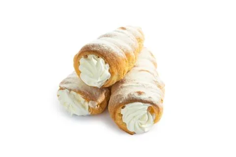 Choux pastry with cream Stock Photos