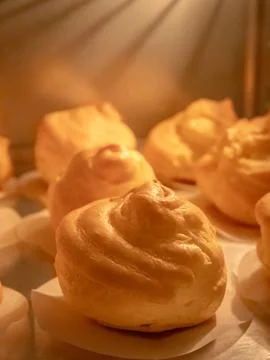 Choux Pastry inside Oven Stock Photos