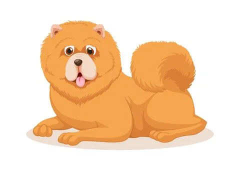 Chow Chow Dog Sitting Vector Stock Illustration