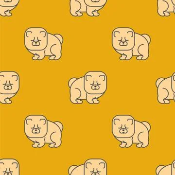 Chow Chow pattern seamless. Dog for China. Pet Vector background Illustrazione stock
