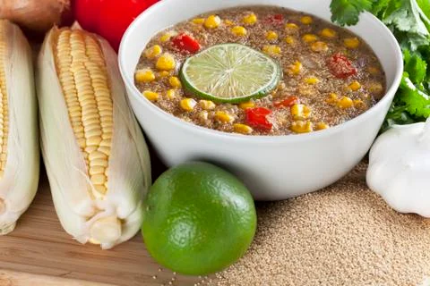 Chowder and ingredients Stock Photos
