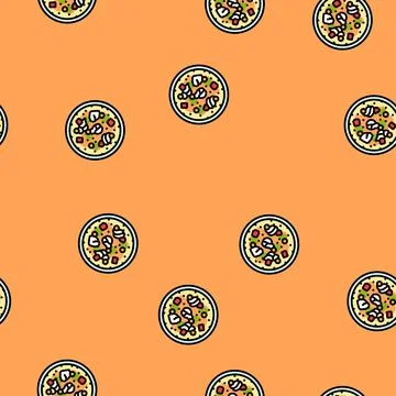 Chowder fish vector seamless pattern Stock Illustration