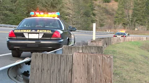 CHP on Roadside at Accident Scene 1 스톡 동영상 10753241