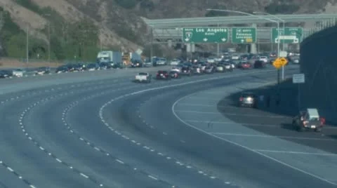 CHP Traffic Break Rush Hour Traffic on 5 Freeway Stock Footage 53867261
