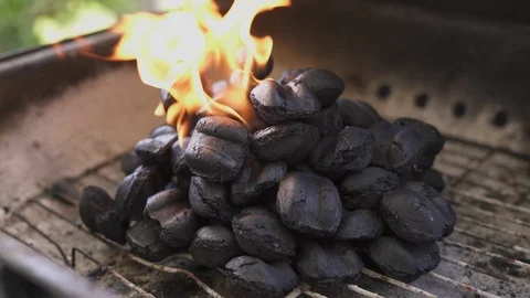 Chracoal Grill Fire 動画素材 114583828