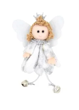 Chrictmas angel figurine with silver lace Stock Photos