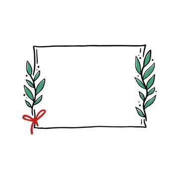 Chrirtmas floral frame with rectangle shape Stock Illustration
