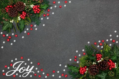 Chrismas Joy Background Border Stock Photos
